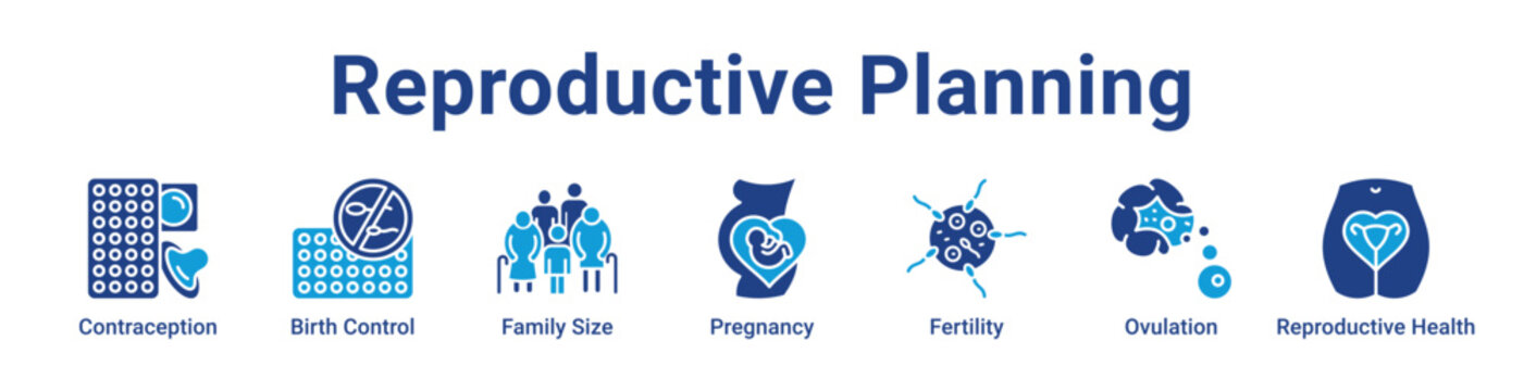 Reproductive Planning Web Icon Banner and Collection