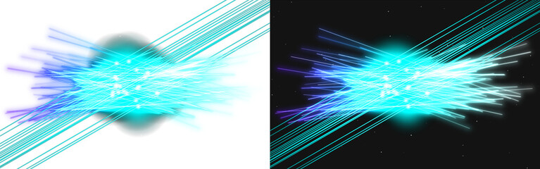 Neon Magic Swirl Light Trail Isolated Transparent Energy Glow Glowing Curve Motion Abstract Shiny Particle Background © MdFuyad