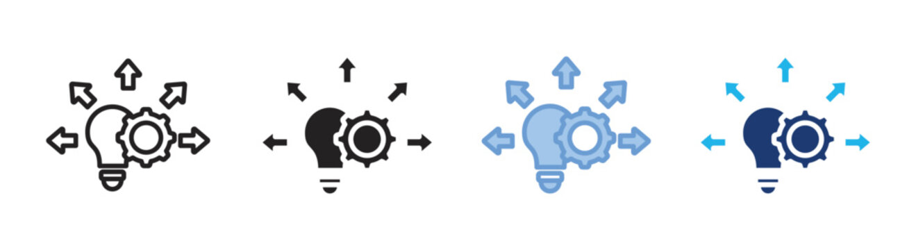 Initiative icon set multiple style collection