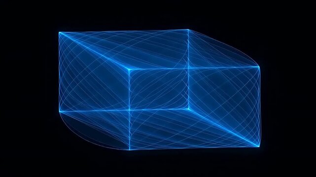 Blue wireframe geometric shape