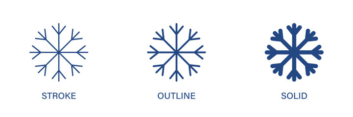Obraz premium Winter icon with editable stroke, outline and solid styles. Winter, snowflake, ice, christmas icons. Vector icon illustration.
