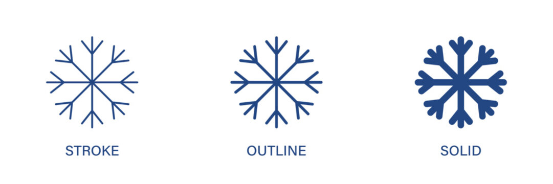 Winter icon with editable stroke, outline and solid styles. Winter, snowflake, ice, christmas icons. Vector icon illustration.