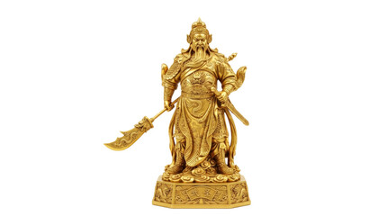 Obraz premium Golden statue of a serene seated Buddha figure in meditation pose.