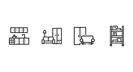 Vector icons of various furniture items for home and office decoration © AchmadFadhil