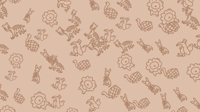 Ideal for childrens products like clothing, bedding, and stationery, this cute lion, turtle, and squirrel pattern is perfect for kids.