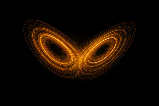 Glowing Lorenz Attractor Butterfly Chaos on Black