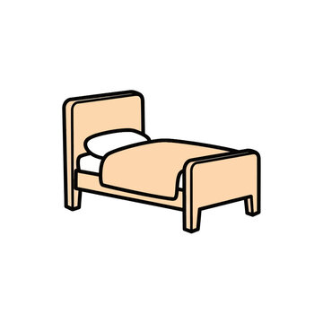 Simple modern bed with headboard.