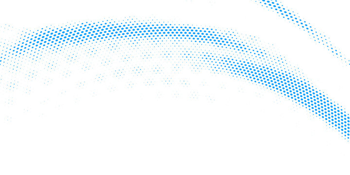 Modern white background with blue halftone dot grid texture. Elegant flowing wavy matrix pattern vector illustration for corporate identity or web backdrop.