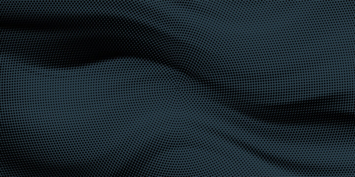 Premium abstract black halftone texture with smooth dynamic fluid layout. Minimalist geometric dot matrix vector backdrop for luxury corporate website