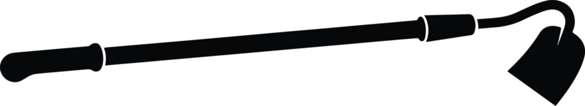 Minimalist Black Silhouette of a Garden Hoe Farming Tool