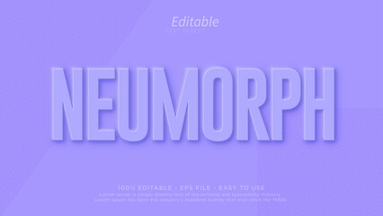 Fototapeta premium Neumorphism text effect. Editable embossed mockup template