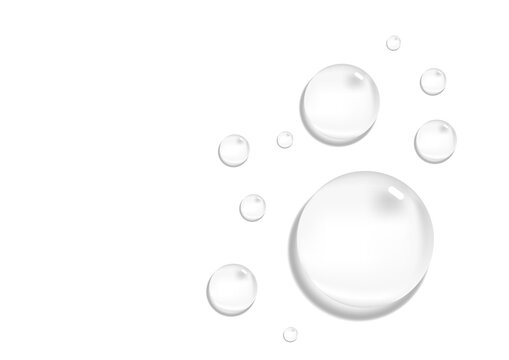 Gel serum texture. Clear skin care liquid drops. Water drops. Cosmetic product swatch isolated