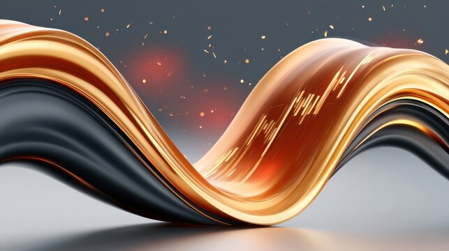 Abstract black oil waves symbolizing market crisis and liquid volatility in a glossy financial concept