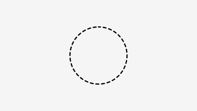 Dotted Circle Frame Border Animation on White Background, Minimal Path Motion Graphics 4k Animation ....