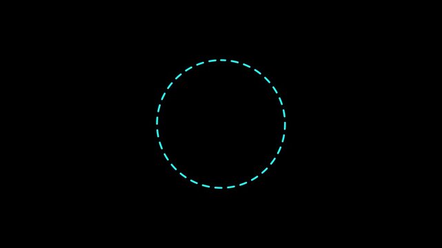 Dotted Circle Frame Border Animation on Black Background, Minimal Path Motion Graphics 4k Animation ....