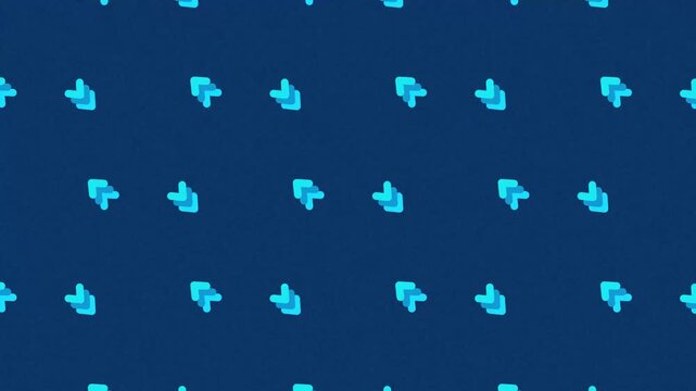 Minimalist blue arrows move in rhythmic pattern across a dark textured backdrop creating a seamless digital motion graphic video animation