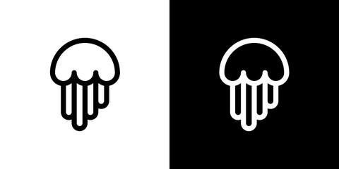 black and white illustration of jellyfish icon © Nexis