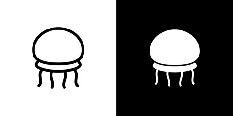 black and white illustration of jellyfish icon © Nexis