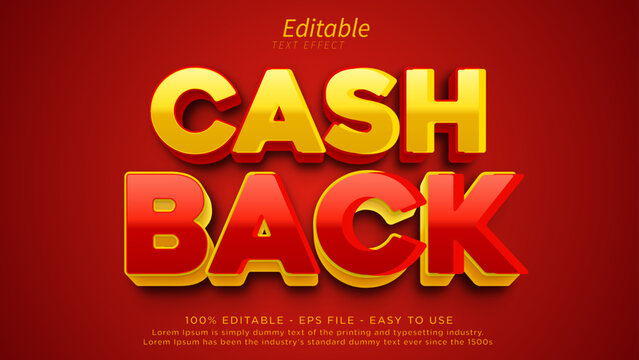 Cash back text effect. guarantee editable text effect