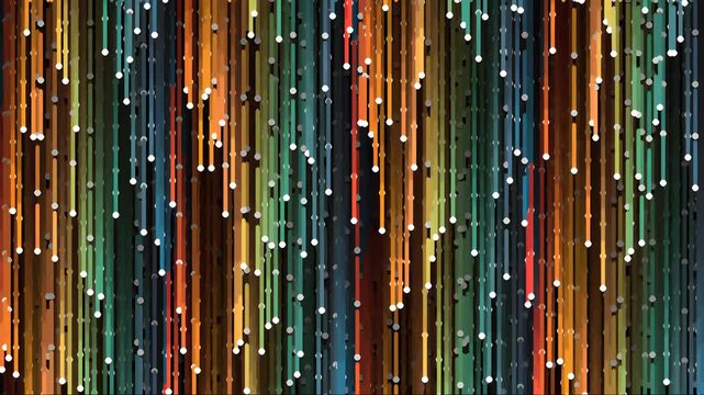 Abstract vertical lines with colorful digital light patterns