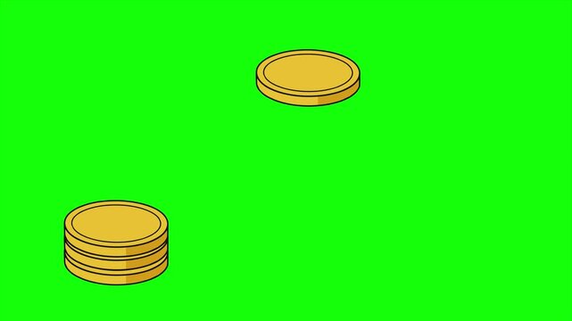 golden coin stack money finance animation HD 4K