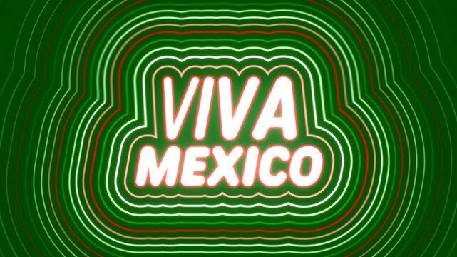 Animaci&oacute;n Tipogr&aacute;fica Viva M&eacute;xico en Movimiento Letras Variables con Clones Expansivos y Colores Patrios sobre Fondo Verde