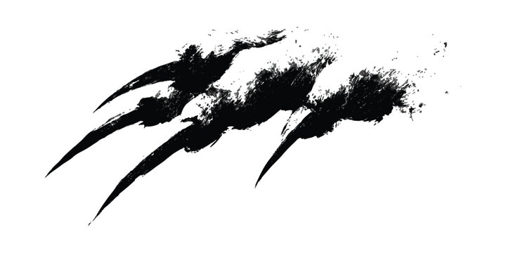 Black claw marks scratch silhouette design element