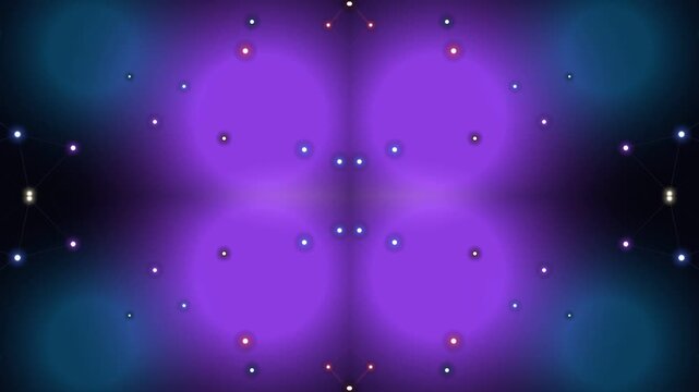 Automated weaving machine process with glowing digital light effects.