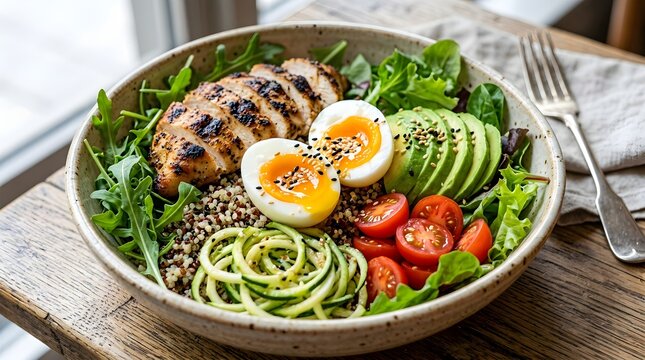 Healthy Chicken Avocado Buddha Bowl