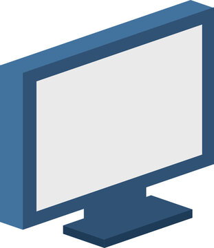 lcd monitor isolated on white