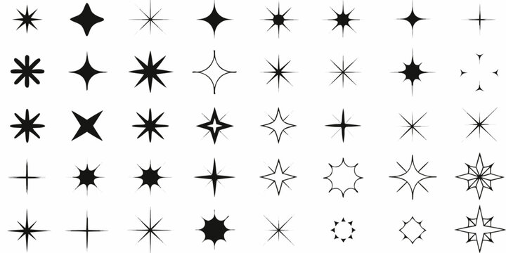 Starburst sparkle patterns on a white background vector illustration