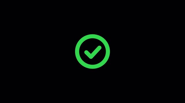 Minimal Circular Progress Bar Completing into Green Validation Checkmark Icon for Process Success Interface Feedback 4k video