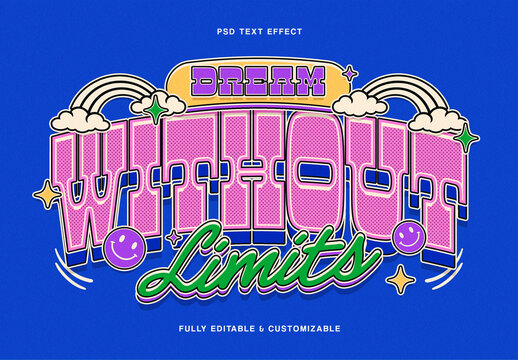Colorful Groovy 3D Text Effect