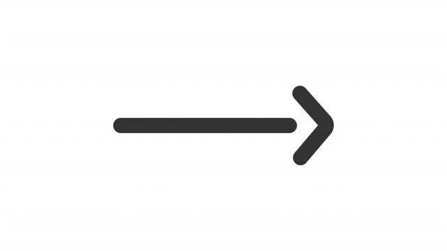 Animated direct path and orientation line icon. Minimalist navigation and direction sign animation. Modern user interface element. Outline element on white background. HD video with alpha channel