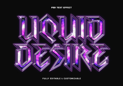 Purple Chrome Text Effect
