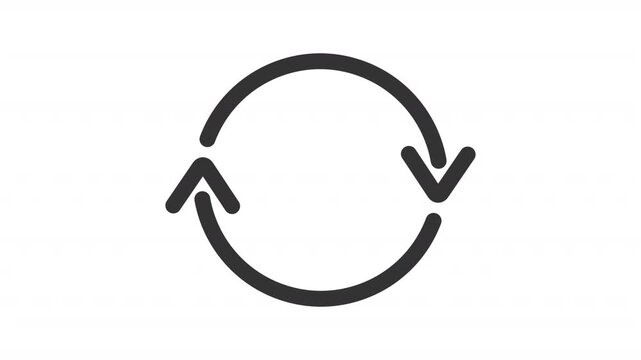 Animated sustainable loop line icon. Automated process animation. Continuous cycle of innovation. Outline element on white background. HD video with alpha channel