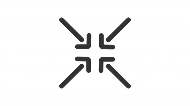 Animated geometric intersection nodes line icon. Alignment animation. Spatial balancing system. Outline element on white background. HD video with alpha channel