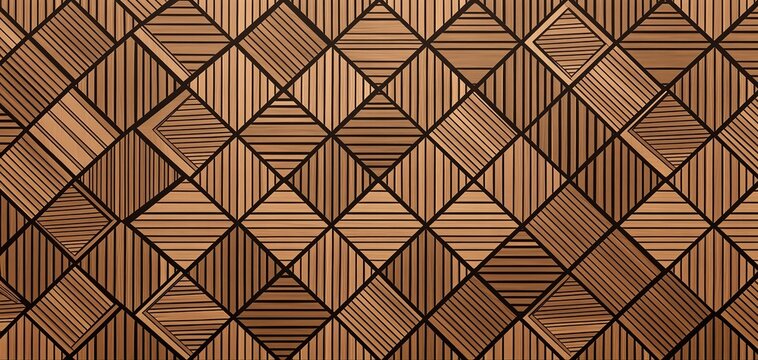 Alternating Diamonds Squares Pattern Parallel Lines Diagonal Horizontal Vertical Brown Black Seamless Wooden Motif