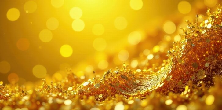 Dazzling gold sequin tinsel in yellow bling pattern , Bling, Sequin, Gold