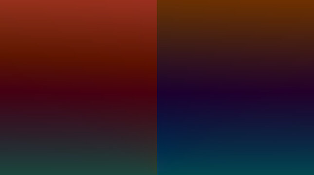 Abstract background, featuring a split-screen, effect with a, smooth gradient transitioning, from deep red, to dark grey, on the left, and a dark, purple to blue, gradient on the right