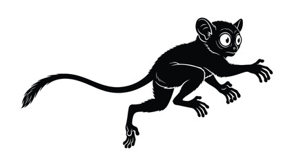 Tarsier stands in a dynamic posture on a clean white background. © sajida
