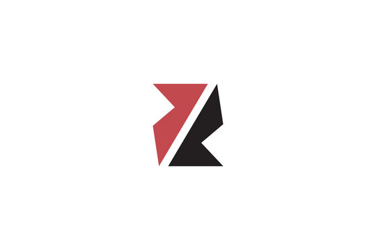 Geometric Letter Z Logo: Modern Abstract Crimson Red and Black Ribbon Initial Icon for Tech Brand