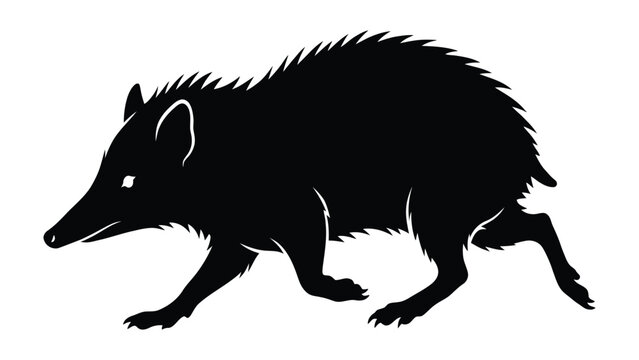 Tenrec silhouette depicts a small insectivorous mammal moving in a naturalistic pose.