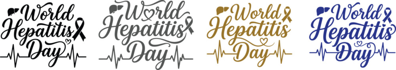 Fototapeta premium World hepatitis day awareness logos