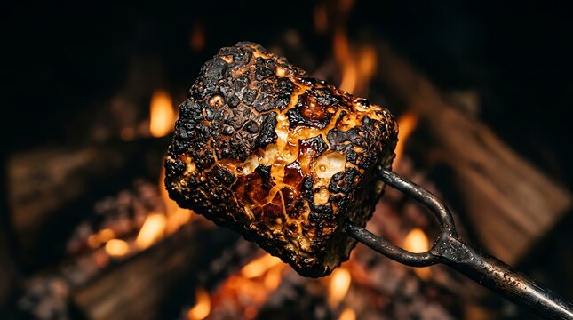 toasted marshmallow on fire stick.