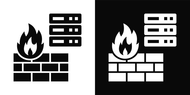 Network Firewall black and white background style collection