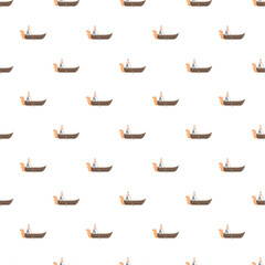 Gondolier propelling a traditional venetian gondola creating a seamless repeating pattern © nsit0108