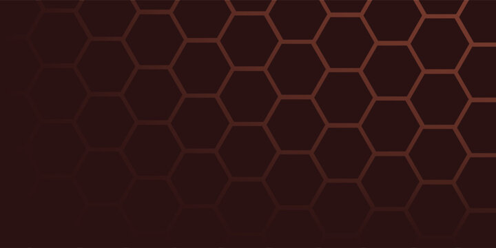 Glowing hexagonal network on maroon abstract background with luminous nodes, subtle sparks, circuit suggestion, futuristic tech vibe and data security atmosphere for technology themes.