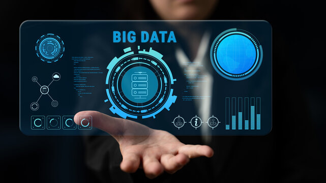 Big Data analytics technology for business intelligence and insights. A concept of processing and visualizing large datasets for strategic decisions. Motif