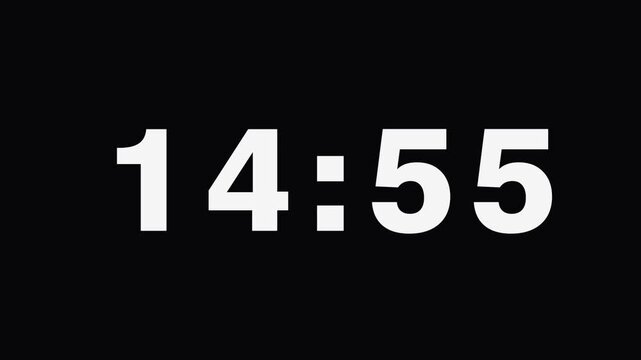 minimalist 15 minute countdown timer white numbers black background 15 min clock
